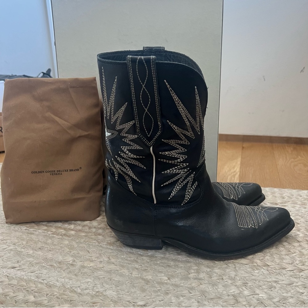 Golden Goose Wish Star Western Cowboy boots